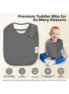 KiddyStar KiddyStar Cotton Adjustable Bibs for Unisex (Carrots & Cados) Pack of 5, Extra Large  - Image 3