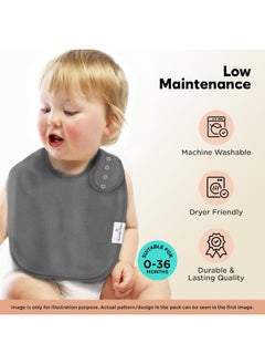KiddyStar KiddyStar Cotton Adjustable Bibs for Unisex (Carrots & Cados) Pack of 5, Extra Large  - Image 5