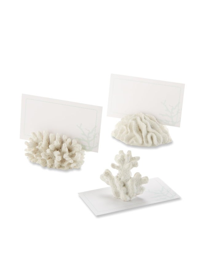 Kate Aspen - Seven Seas Coral Place Card Holders  White  Set Of 6 - Image 1