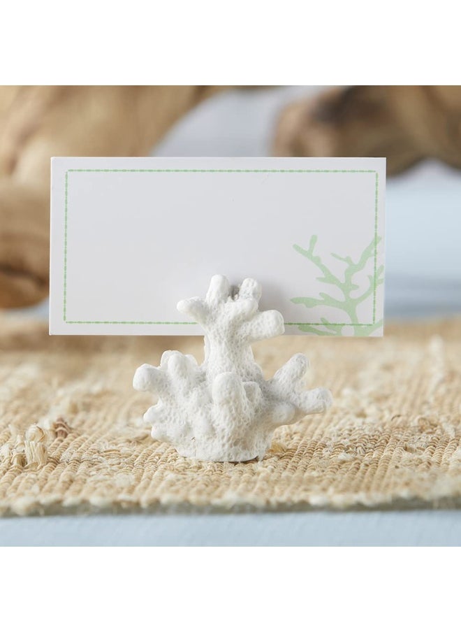 Kate Aspen - Seven Seas Coral Place Card Holders  White  Set Of 6 - Image 1