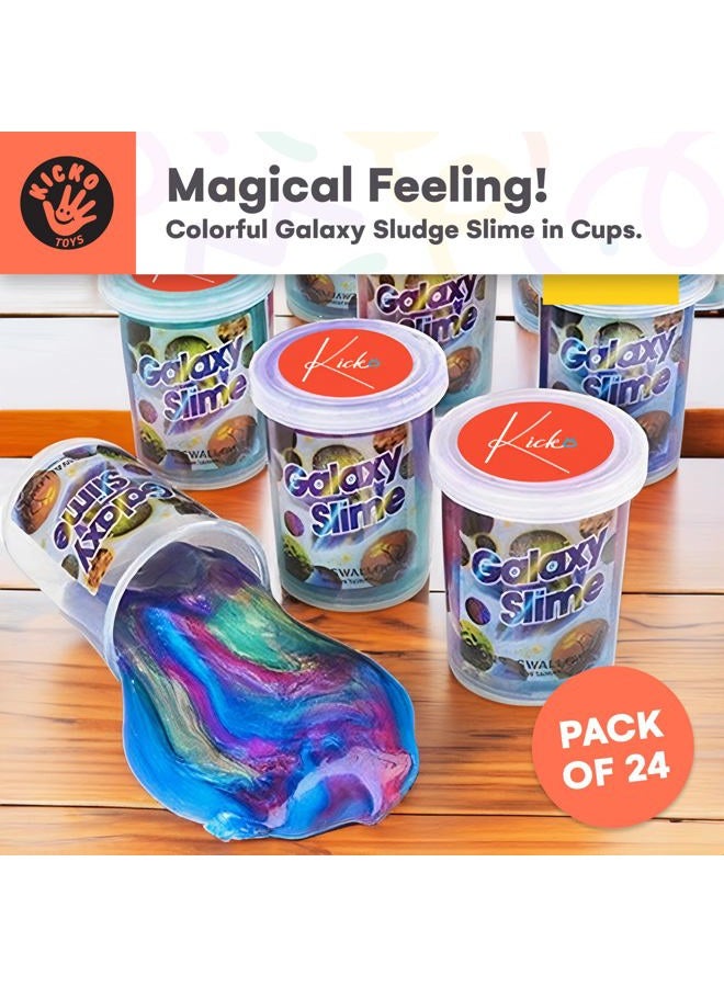 Kicko Marbled Unicorn Color Slime - 24 Pack Colorful Galaxy Sludge - Gooey Fidget Set for Sensory and Tactile Stimulation, Stress Relief, Party Favor, Educational Game - Image 5