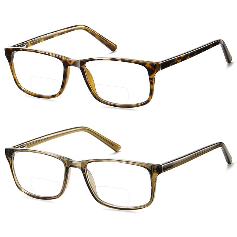 Kafirlo Bifocal Reading Glasses Women Men Blue Light Blocking Computer Progressive Reader Clear Top No Line Wide Square Frame +1.50 - Image 2