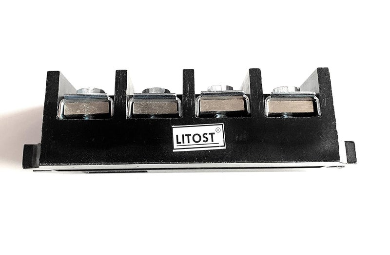 Litost Litost Control Panel 4 Way 100A 500V AC Bakelite Connector Strip Terminal Blocks High Temp Bakelite Strip Open Type Connectors  - Image 3