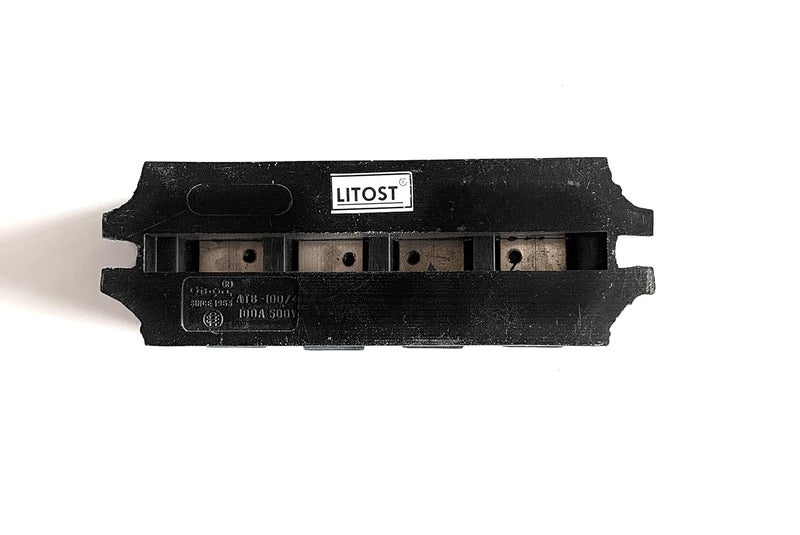 Litost Litost Control Panel 4 Way 100A 500V AC Bakelite Connector Strip Terminal Blocks High Temp Bakelite Strip Open Type Connectors  - Image 2