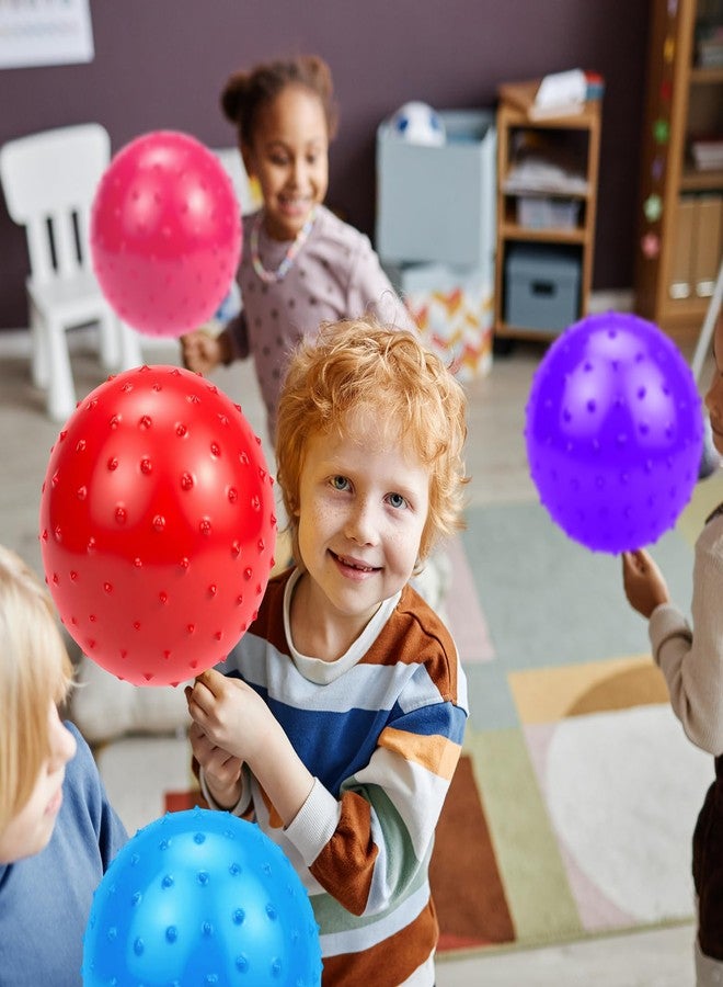CZBRO كرات قفز CZBRO 6 قطع للأطفال والرضع، كرات حسية بطول 12 بوصة، كرات تدليك شائكة لتخفيف الضغط مع مضخة هواء، ألعاب حسية رياضية داخلية وخارجية وهدايا حفلات (6 ألوان) - Image 4