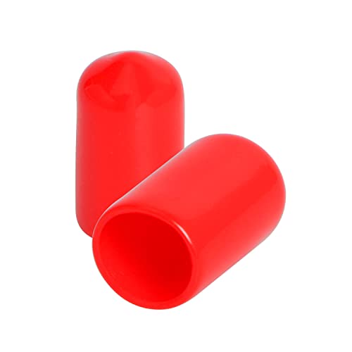 Ohamtes 50PCS ID9.5mm(3/8") red PVC Rubber end caps, Vinyl Flexible end caps, Round Pipe end caps, Bolt Thread Protector Safety caps - Image 3