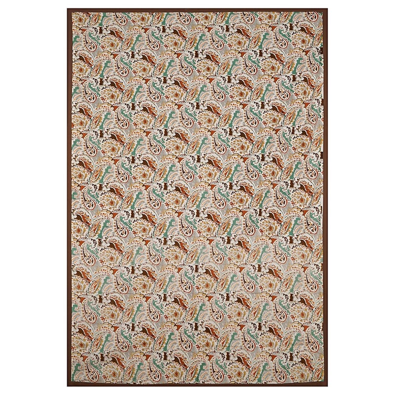 INDHOME LIFE INDHOME LIFE 100 Cotton Rectangular Center Table Cover 4 Seater 40 inch 60 inchAbstract Pattern Jaipuri Style Cloth Protector for Tables Brown ColourSet of 1 pcs - Image 3