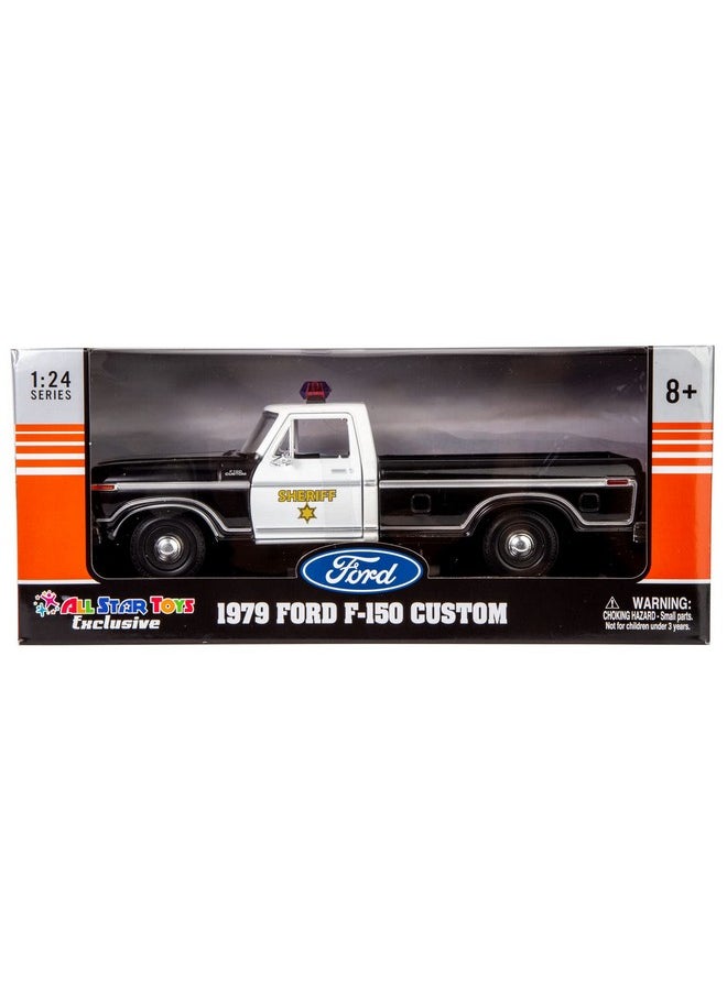 موتورماكس شاحنة فورد F-150 شريف موديل 1979 من Motormax All Star Toys، شاحنة شرطة F150 كلاسيكية بمقياس 1:24، سيارة مصبوبة قابلة للتحصيل، لون أسود، 76986 (شريف)  - Image 5