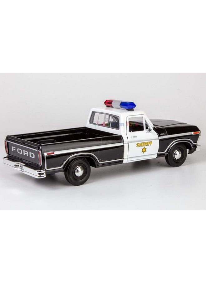 موتورماكس شاحنة فورد F-150 شريف موديل 1979 من Motormax All Star Toys، شاحنة شرطة F150 كلاسيكية بمقياس 1:24، سيارة مصبوبة قابلة للتحصيل، لون أسود، 76986 (شريف)  - Image 4