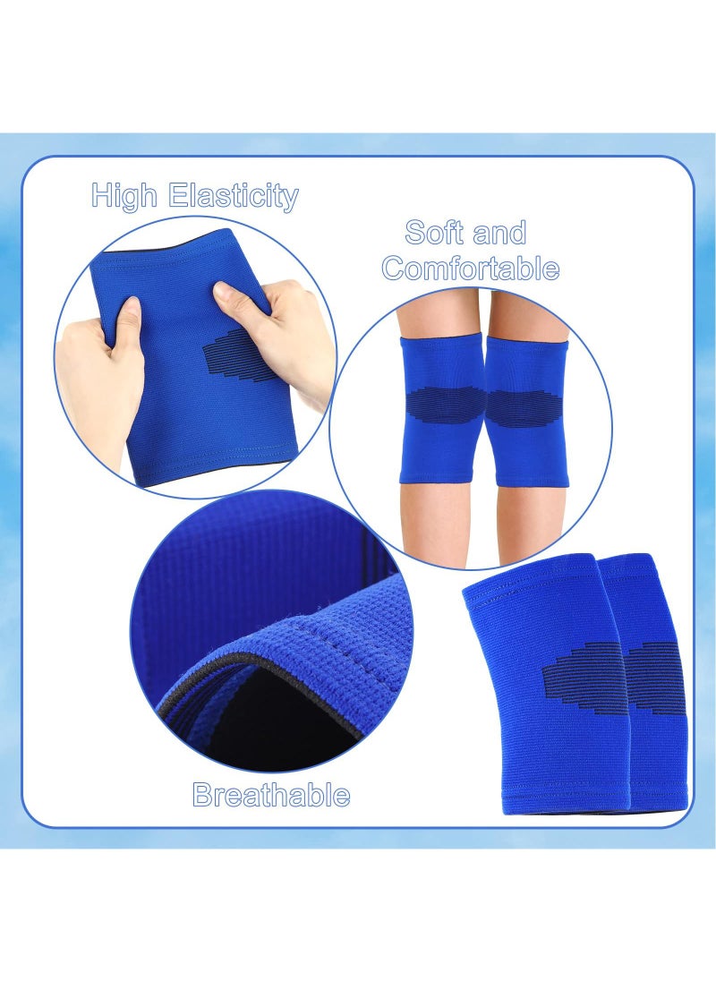 Sweet seven Kids Knee Sleeves - 2 Pairs Child Knee Support for Sports - Basketball, Volleyball, Gymnastics - Black and Blue (Medium)  - Image 5