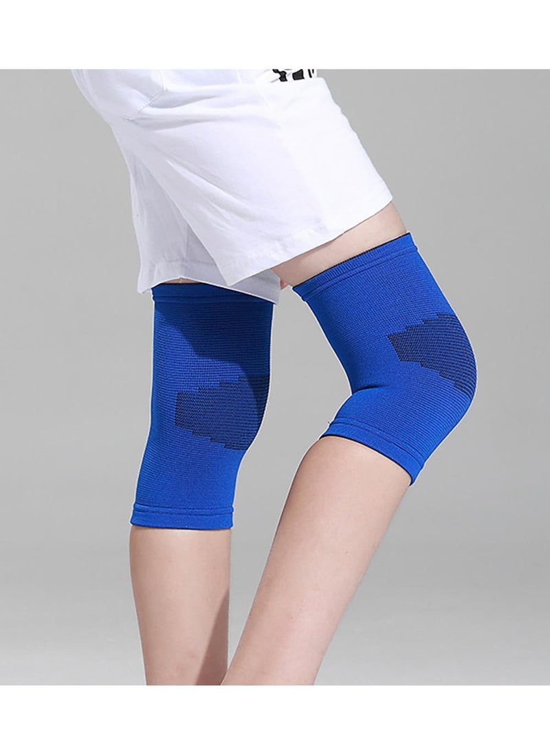 Sweet seven Kids Knee Sleeves - 2 Pairs Child Knee Support for Sports - Basketball, Volleyball, Gymnastics - Black and Blue (Medium)  - Image 2