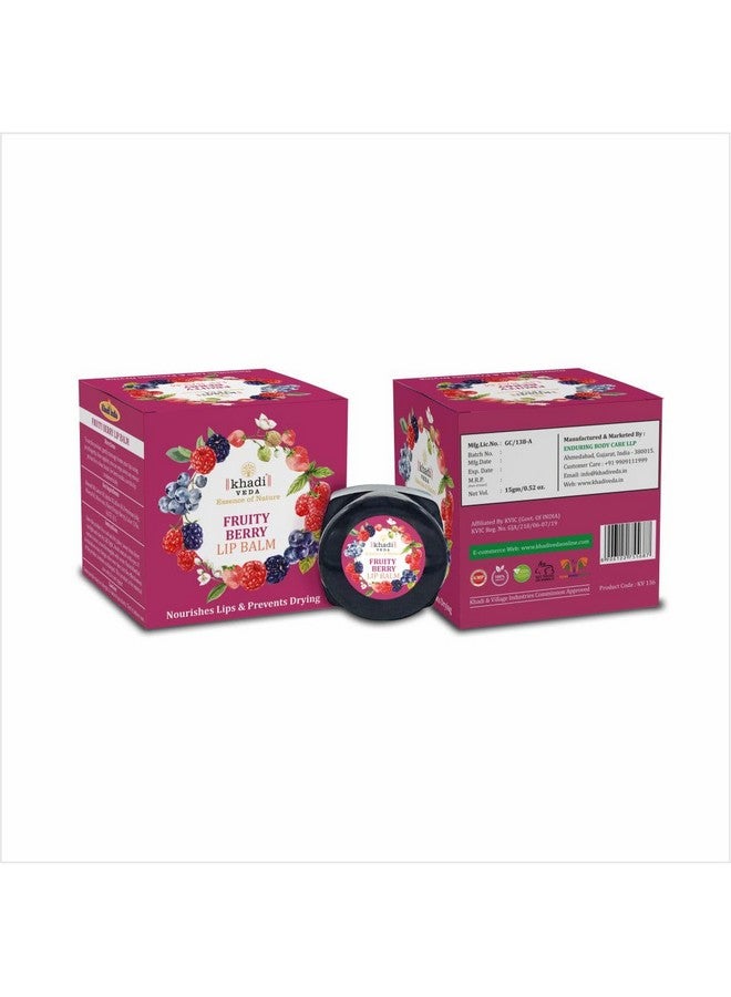 khadi veda Fruity Berry Lip Balm 15Gm Tube For Soft And Smooth Lips Hydration & Moisturization Suitable For Unisex(Pack Of 2) - Image 1