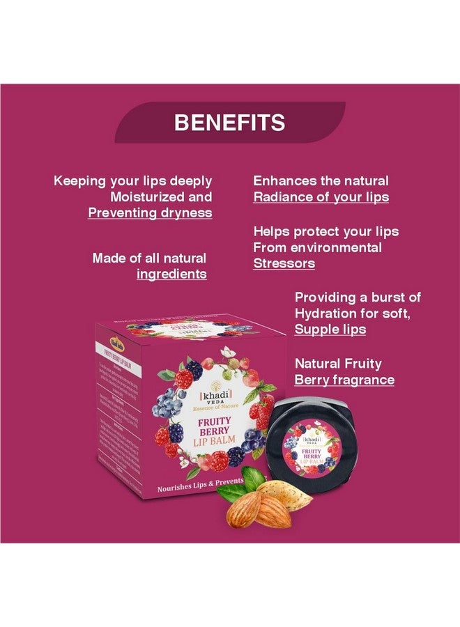 khadi veda Fruity Berry Lip Balm 15Gm Tube For Soft And Smooth Lips Hydration & Moisturization Suitable For Unisex(Pack Of 2) - Image 5