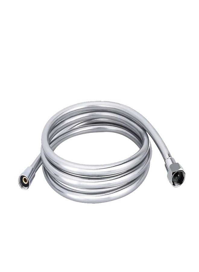 MHS Premium Health Faucet Hose Pipe - Flexible Silver PVC Tube for Bathroom Hand Shower & Faucet | Durable & Leak-Proof | Heavy Duty Brass Fittings | Made in India (2 Meter) - Image 1