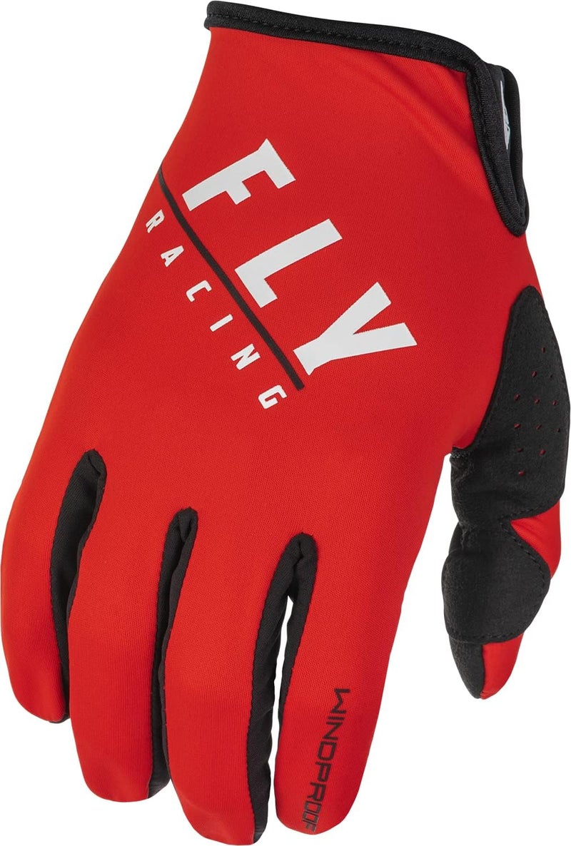 Fly Racing Windproof Lite Adult Gloves - Black/Red, Size XL - Image 1
