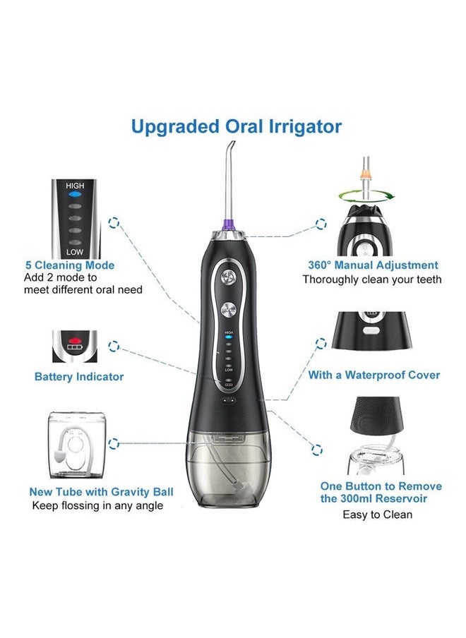 Generic Cordless Water Flosser for Teeth - 300ml Portable Oral Irrigator with 5 Cleaning Modes, 6 Jet Tips & IPX7 Waterproof Design - Rechargeable & Travel-Friendly - for Braces & Health, 2-Minute Smart Timer  - Image 2