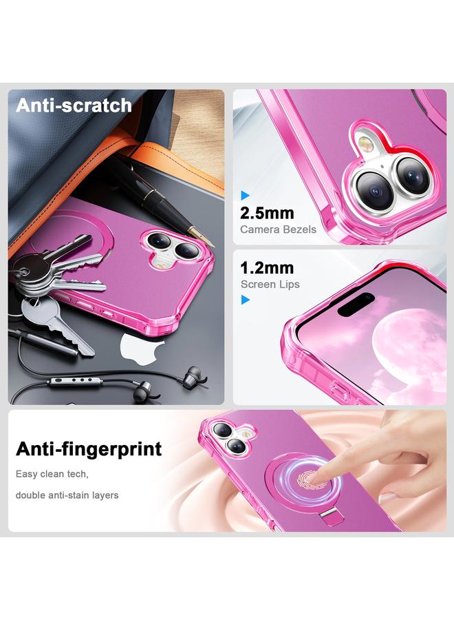 S-TOP Case For iPhone 16 Solid Color Wave MagSafe Holder Phone Case - Image 4