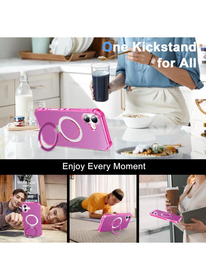 S-TOP Case For iPhone 16 Solid Color Wave MagSafe Holder Phone Case - Image 5