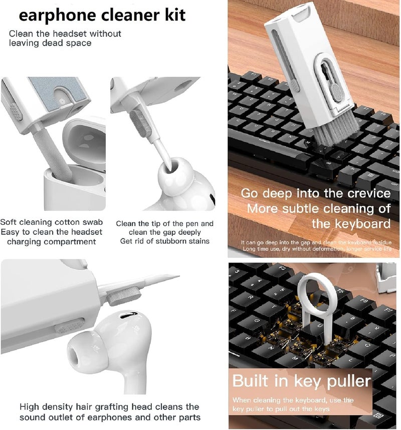 Laptop Phone Screen Keyboard Airpod Cleaner Kit for iPod iPad MacBook Tablet Computer Airpods Pro Earbuds Cleaning Tool Cell Phone Stand for Office Desk（8-in-1 ） - Image 5
