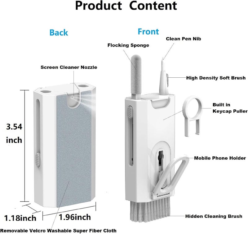 Laptop Phone Screen Keyboard Airpod Cleaner Kit for iPod iPad MacBook Tablet Computer Airpods Pro Earbuds Cleaning Tool Cell Phone Stand for Office Desk（8-in-1 ） - Image 3