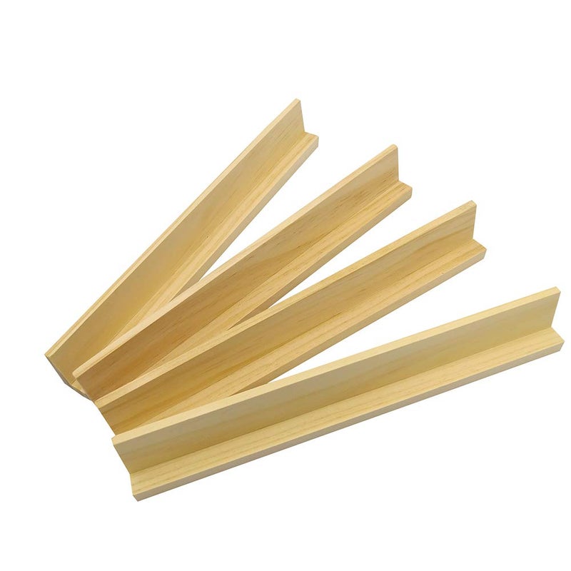 Yuanhe Wooden Domino Trays Set of 4Wood Domino Racks Domino Holders for Domino Tiles Mexican Train Mahjong Chicken Foot and Other Domino Games - Image 3