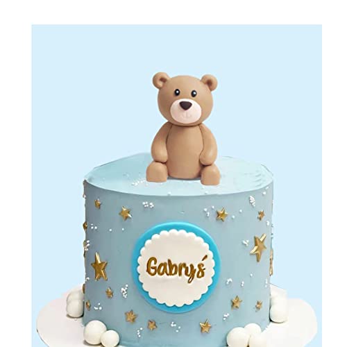 GmakCeder Baby Cake Topper Blue Ball Cake Decor for Boy a bear - Image 1