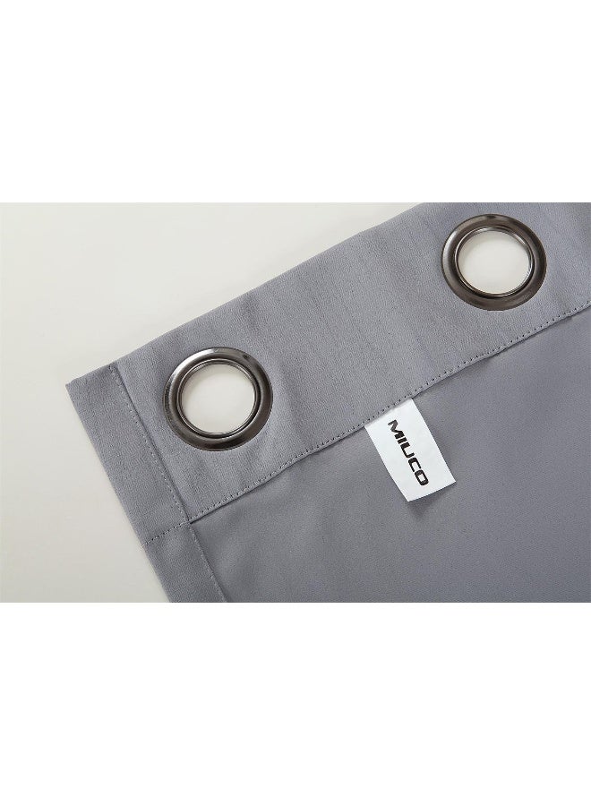 MIUCO Blackout Curtains Room Darkening Curtains Textured Grommet Window Curtains for Living Room 2 Panels 52x84 Inch Long Silver - Image 4
