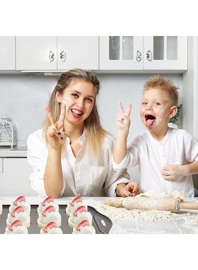 سبيس شوب قوالب كب كيك 12 قالب كيك للخبز، قالب تشيز كيك صغير بقاعدة قابلة للإزالة، صينية كب كيك غير لاصقة، قوالب جيلي حلوة، قالب كيك لحفلات الزفاف وأعياد الميلاد والكريسماس - Image 5