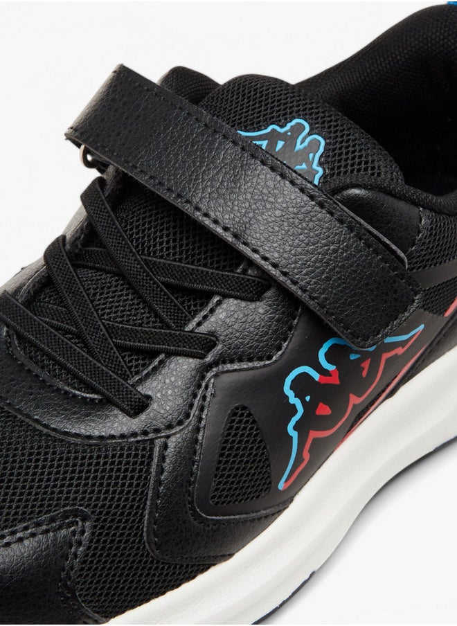 Kappa Boys' Logo Detail Sports Shoes with Hook and Loop Closure  - Image 4