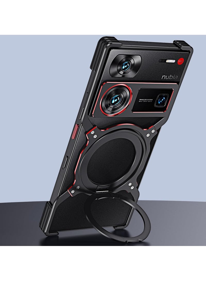 general Metal Bumper Frame for ZTE Nubia Z60 Ultra,Shockproof Cooling Phone Case,Aluminum Alloy Metal Bumper Frame Protective Cover with Lens Protection and Magnetic Stand - Image 2