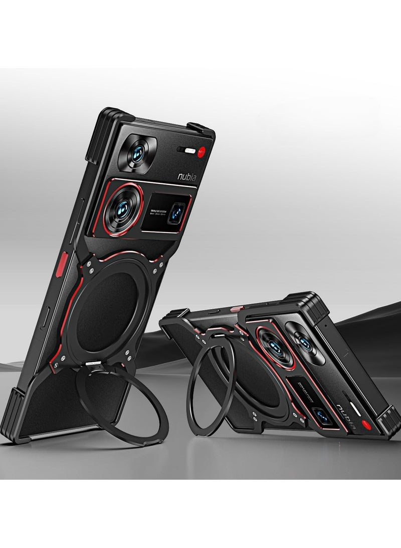 general Metal Bumper Frame for ZTE Nubia Z60 Ultra,Shockproof Cooling Phone Case,Aluminum Alloy Metal Bumper Frame Protective Cover with Lens Protection and Magnetic Stand - Image 3