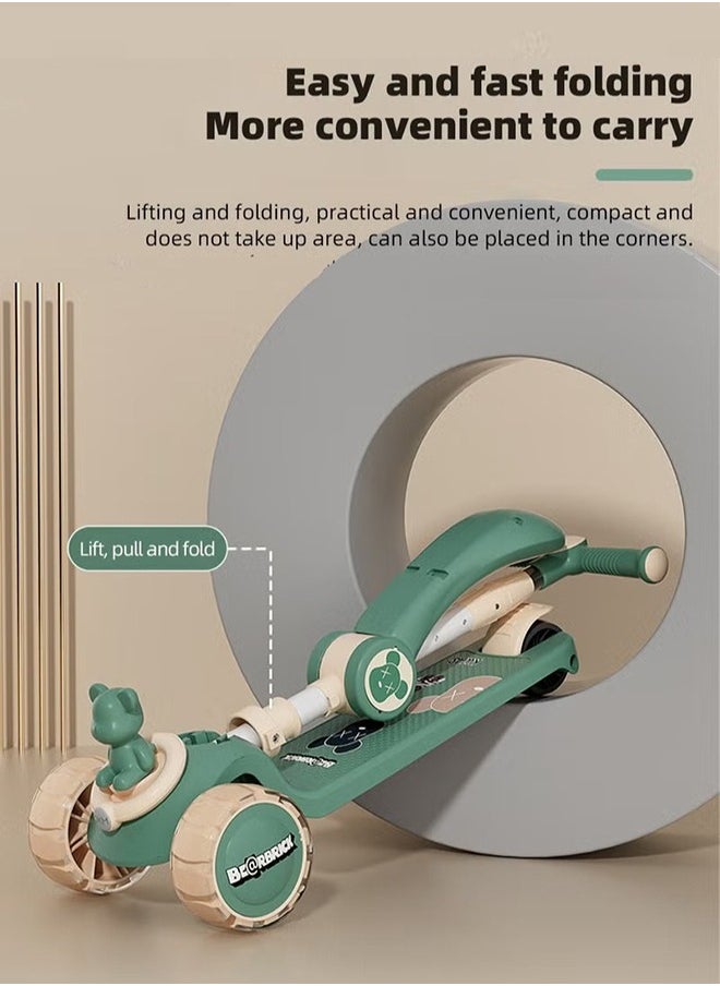 MIXDE - 3 In 1 Adjustable Height And Foldable Kick Scooters With Removable Seat, Kick Scooter 2-12 Years - Image 1