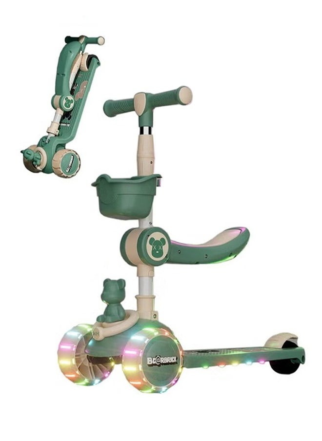MIXDE 3 In 1 Adjustable Height And Foldable Kick Scooters With Removable Seat, Kick Scooter 2-12 Years  - Image 1