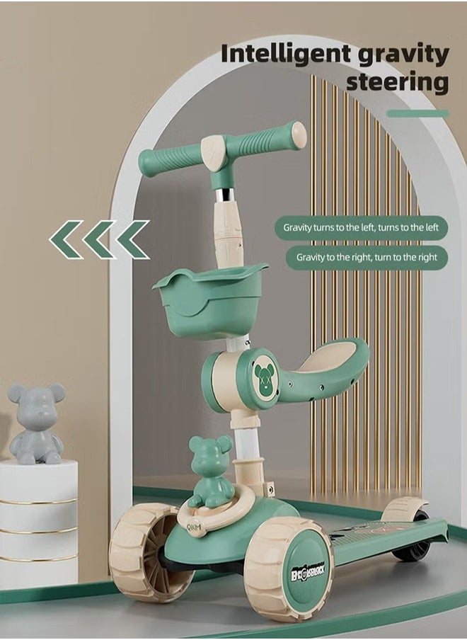 MIXDE 3 In 1 Adjustable Height And Foldable Kick Scooters With Removable Seat, Kick Scooter 2-12 Years  - Image 2