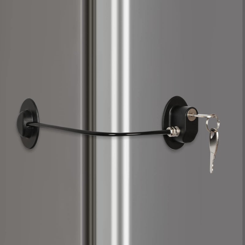 REZIPO - Refrigerator Door Lock with 2 Keys, File Drawer Lock, Freezer Door Lock and Child Safety Cabinet Lock by REZIPO Black - Image 1