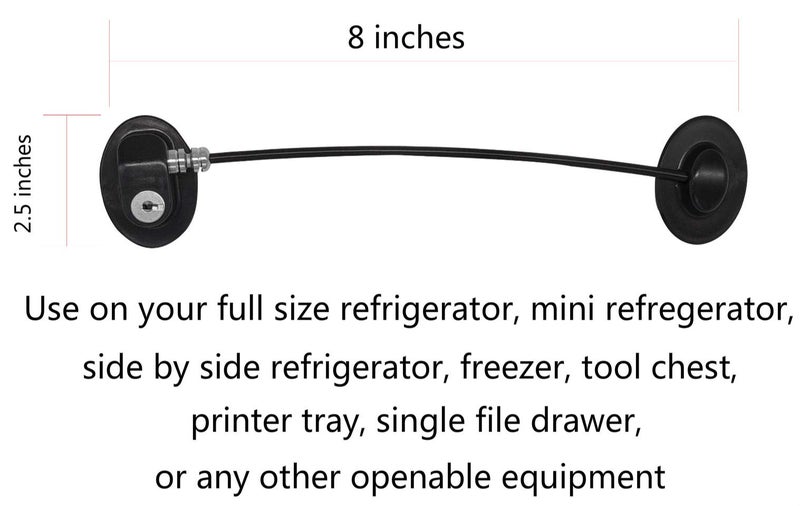 REZIPO - Refrigerator Door Lock with 2 Keys, File Drawer Lock, Freezer Door Lock and Child Safety Cabinet Lock by REZIPO Black - Image 5