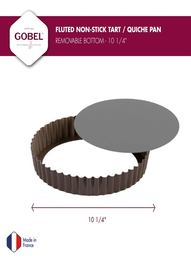 GOBEL - Non-Stick Round Fluted Tart Mold / Quiche Pan with Removable Bottom - 10 1/4" - Image 2