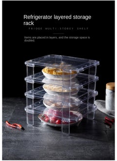 Bluejw Stackable Organizer Holder For Fridge,Cabinet Shelf,Kitchen Pantry Organization And Storage,Plastic Layered Racks,Stackable Refrigerator Tiered Shelf  - Image 5