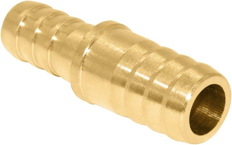 beduan Brass Hose Reducer, 1/4" to 3/16" Barb Hose ID, Reducing Barb Fitting Splicer Mender Union Air Water Fuel (Pack of 4) - Image 3