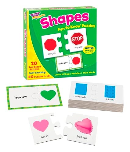 Creativity Inspired Trend Enterprises, Inc. T-36008 Shapes Fun-to-Know Puzzles, 40 - Image 2