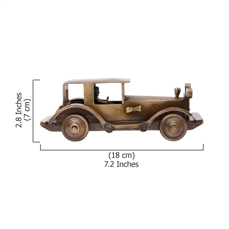 Two Moustaches Two Moustaches Brass Vintage Motor Car Showpiece Figurine for Home Decor Brass Antique Showpieces for HomeAntique Brown Pack of 1  - Image 5