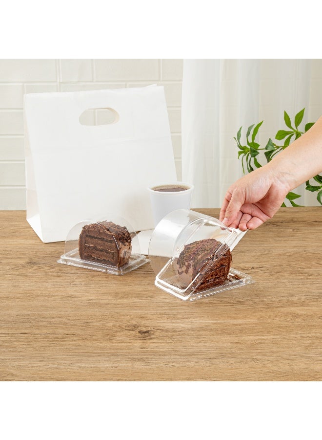 Restaurantware 13 Ounce Roll Cake Boxes, 100 Disposable Swiss Roll Cake Containers - With Lids, Semicircle, Clear Plastic Dessert Containers, For Pumpkin Rolls, Cake Slices, Pie Slices, or Pastries, - Image 5
