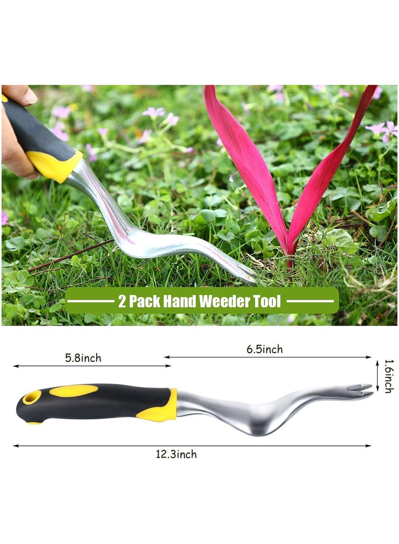 SOLARAE Hand Tool Garden Best Tools Garden Removal Gardening Puller with Ergonomic Handle for Garden Lawn Farmland Transplant (Yellow) 2 Pieces - Image 3