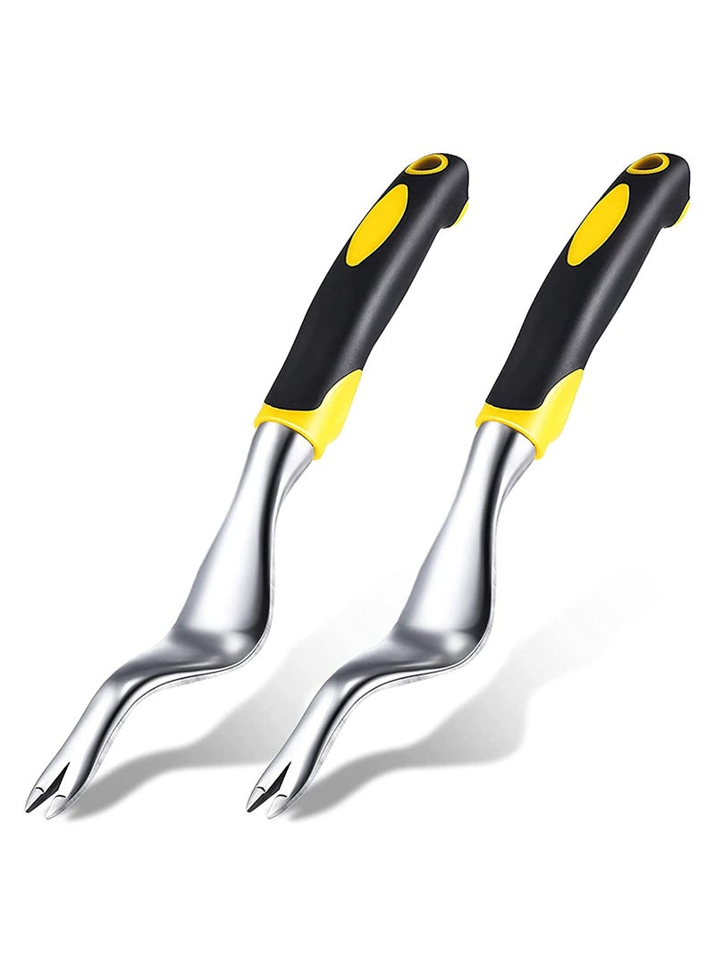 SOLARAE Hand Tool Garden Best Tools Garden Removal Gardening Puller with Ergonomic Handle for Garden Lawn Farmland Transplant (Yellow) 2 Pieces - Image 1