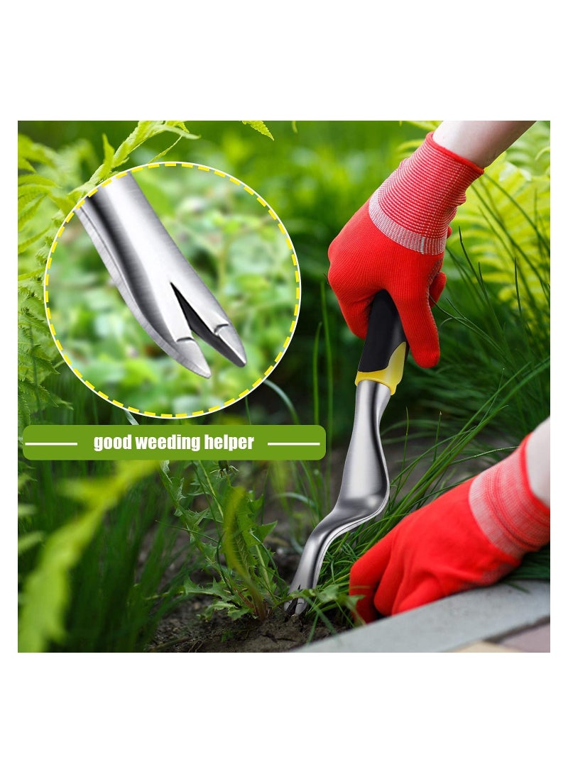SOLARAE Hand Tool Garden Best Tools Garden Removal Gardening Puller with Ergonomic Handle for Garden Lawn Farmland Transplant (Yellow) 2 Pieces - Image 4