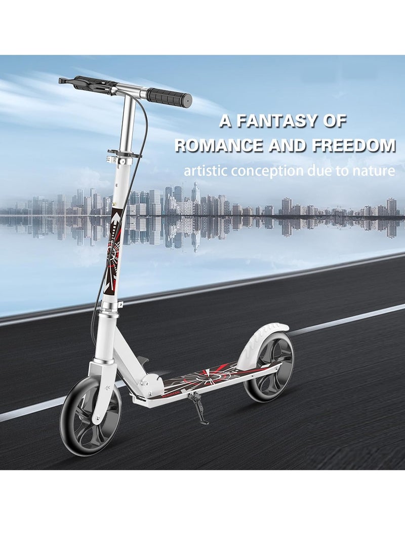RATSAW Kick Scooter Foldable Scooter with 4 Adjustment Levels Handlebar Teens and Adult Scooter with Anti-Shock Suspension Dual Brake Design Max Load 100 KG 8IN Big Wheels for Kids Teen and Adults  - Image 2