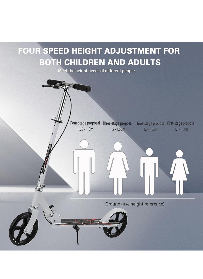 RATSAW Kick Scooter Foldable Scooter with 4 Adjustment Levels Handlebar Teens and Adult Scooter with Anti-Shock Suspension Dual Brake Design Max Load 100 KG 8IN Big Wheels for Kids Teen and Adults  - Image 4