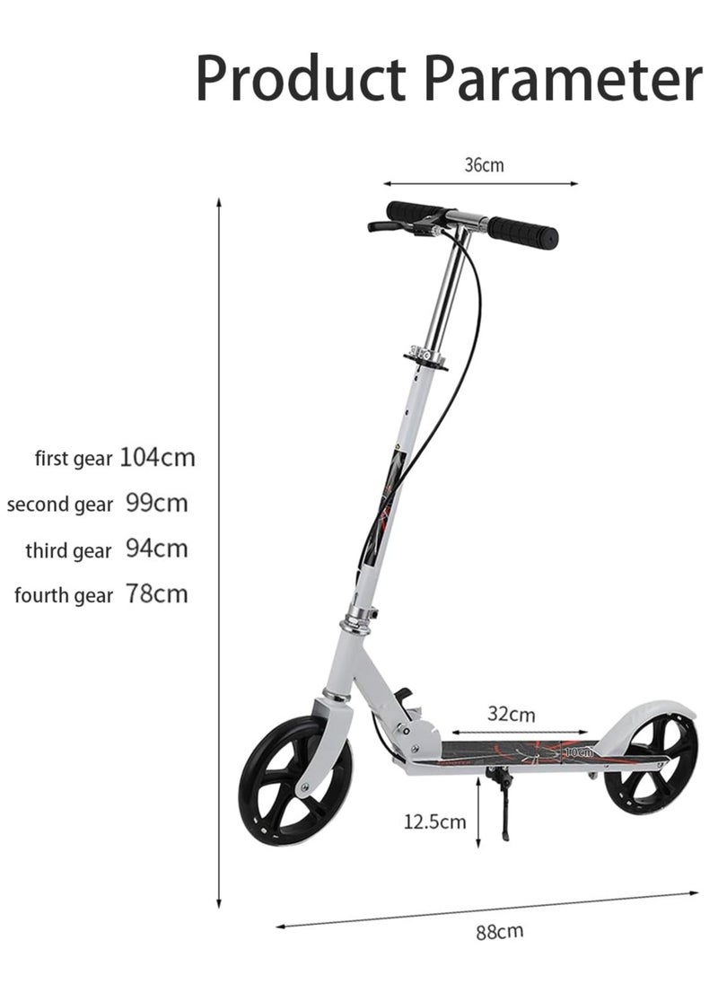 RATSAW Kick Scooter Foldable Scooter with 4 Adjustment Levels Handlebar Teens and Adult Scooter with Anti-Shock Suspension Dual Brake Design Max Load 100 KG 8IN Big Wheels for Kids Teen and Adults  - Image 5