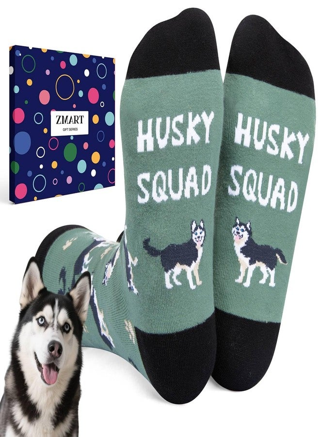 Zmart Husky Socks for Women Men - Funny Husky Gifts for Dog Lovers, Dog Women Men Gifts for Christmas - Image 1