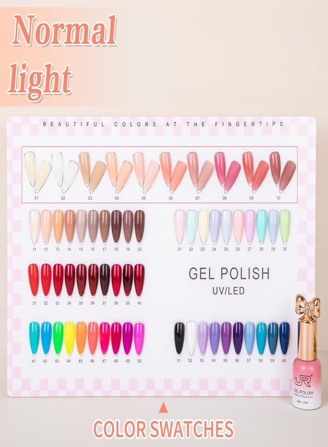 JR طقم طلاء أظافر هيمّا المجاني 12 مل 10 ألوان جل يو في جلي  طلاء جل نود  قابل للإزالة طلاء أظافر جل شبه معالج طويل الأمد هدايا للنساء أ - Image 3